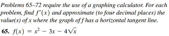 in feet} Problems 65-72 require the use of a graphing calculator. For