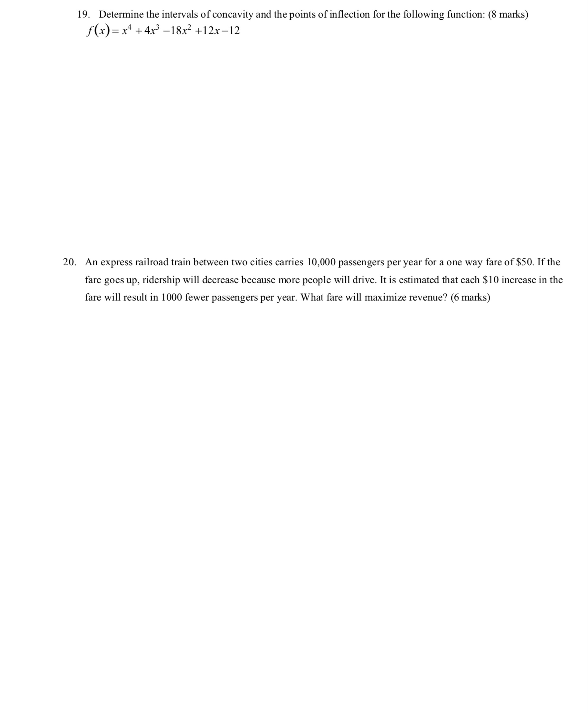 following headings: domain, x & y intercepts, critical points and intervals of
