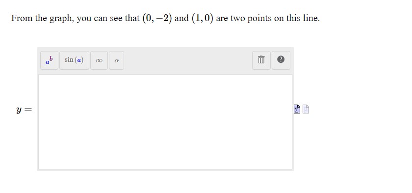 you can see that (U, 2) and (1, 0) are two points
