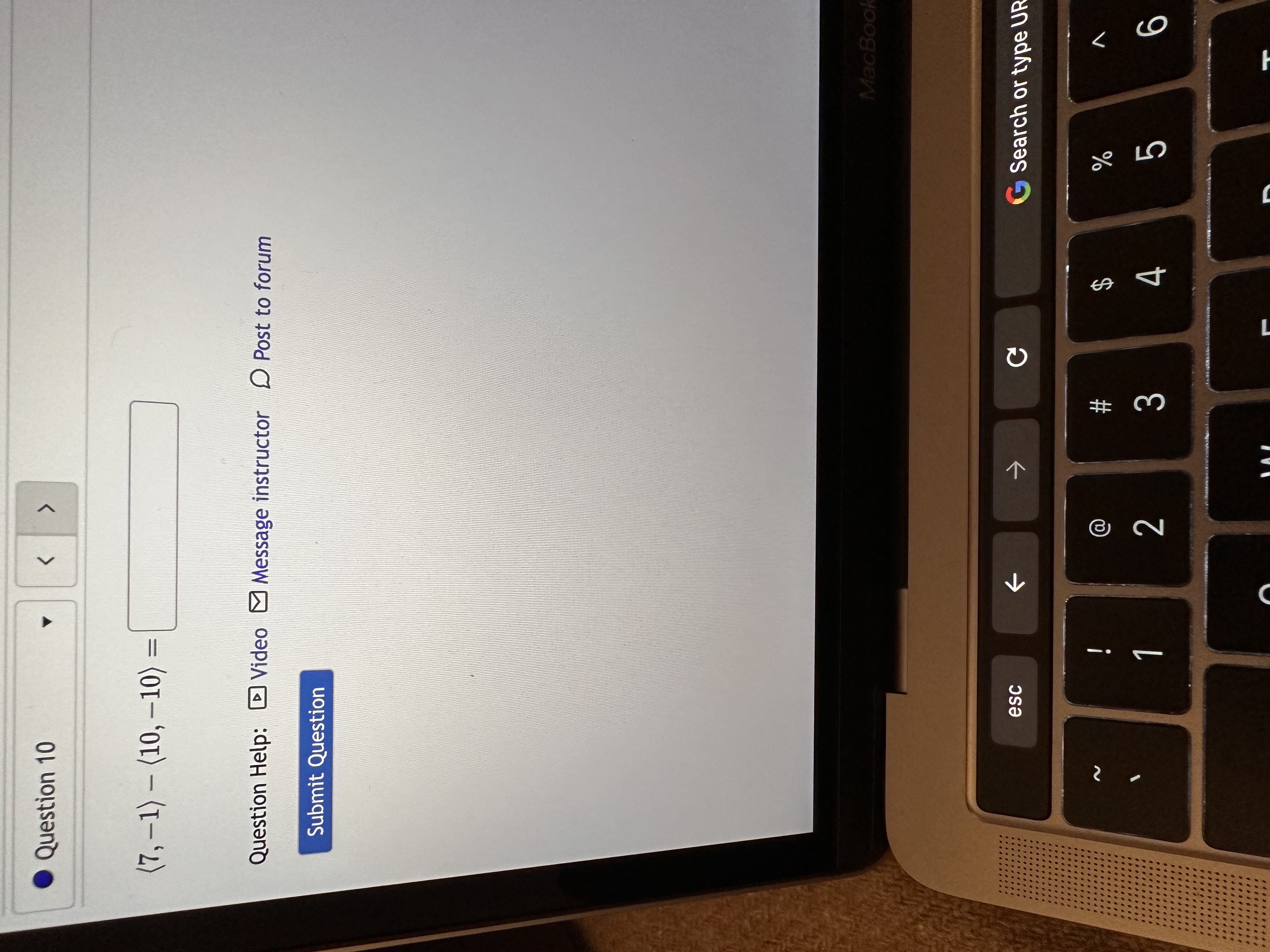 Given d = , find -4d. -4d = Question Help: Message instructor