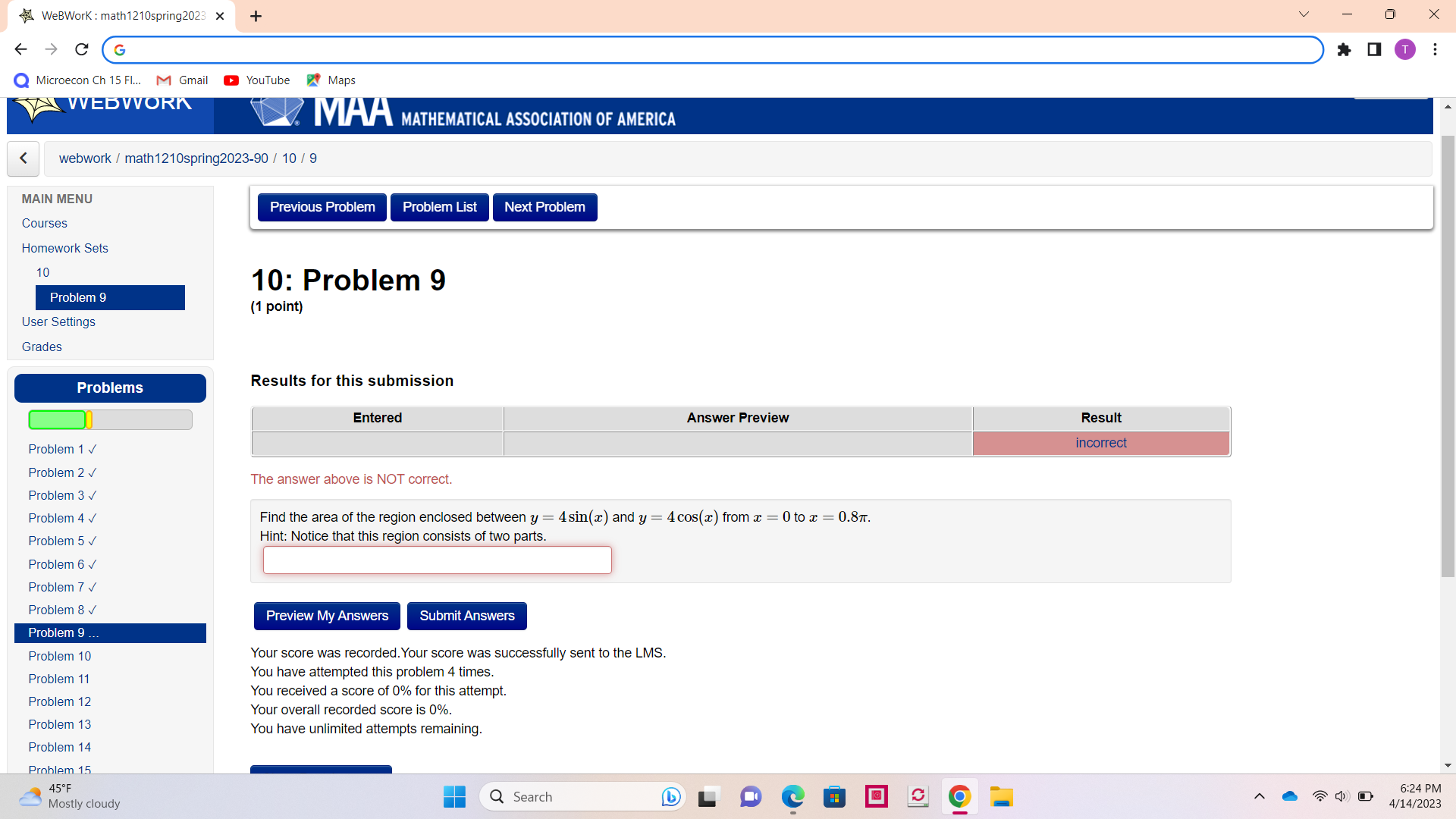  WeBWork : math1210spring2023 x + X > C G Q Microecon