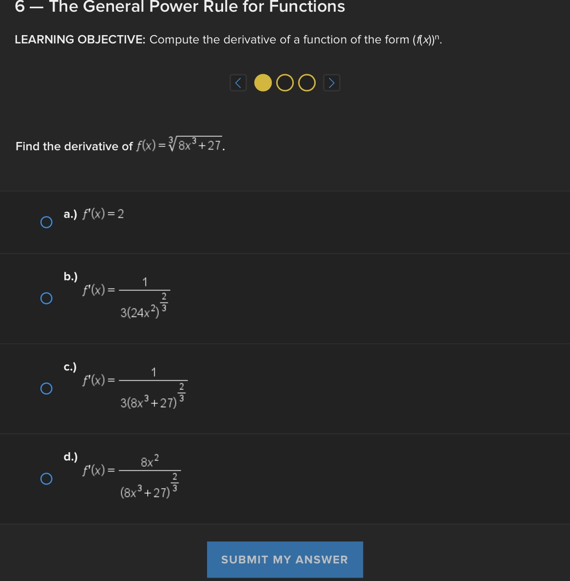 question app.sophia.org4 The Product Rule LEARNING OBJECTIVE: Find the derivative of a