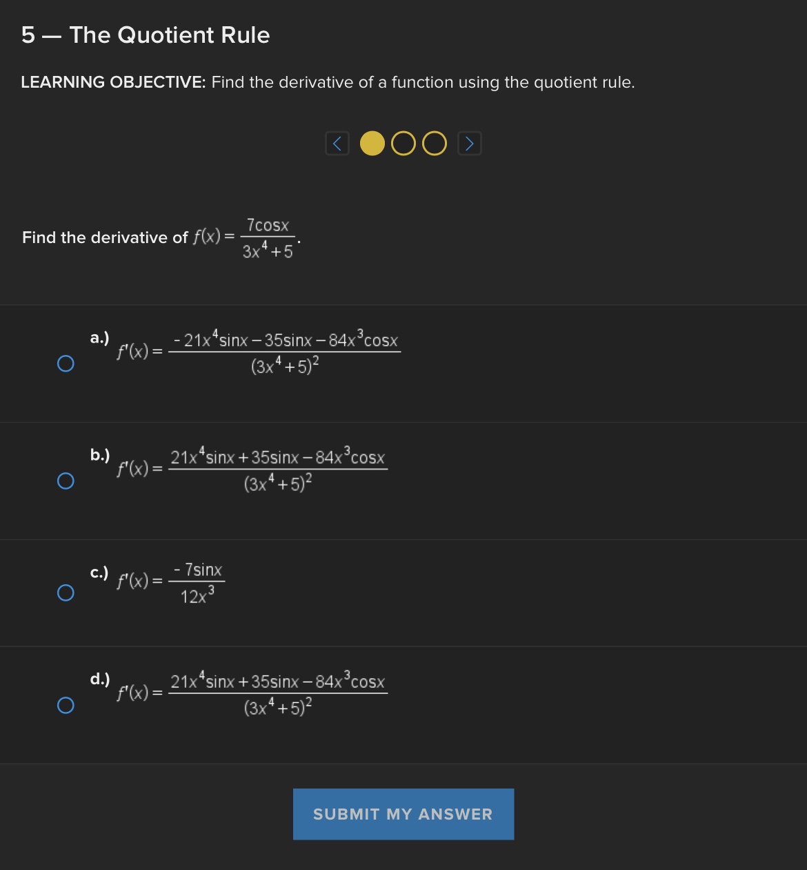 -3cotx - 3xcsc2x-2csc2x O 5cot2x C.) 3cotx + 3xcsc2x + 2csc2x O
