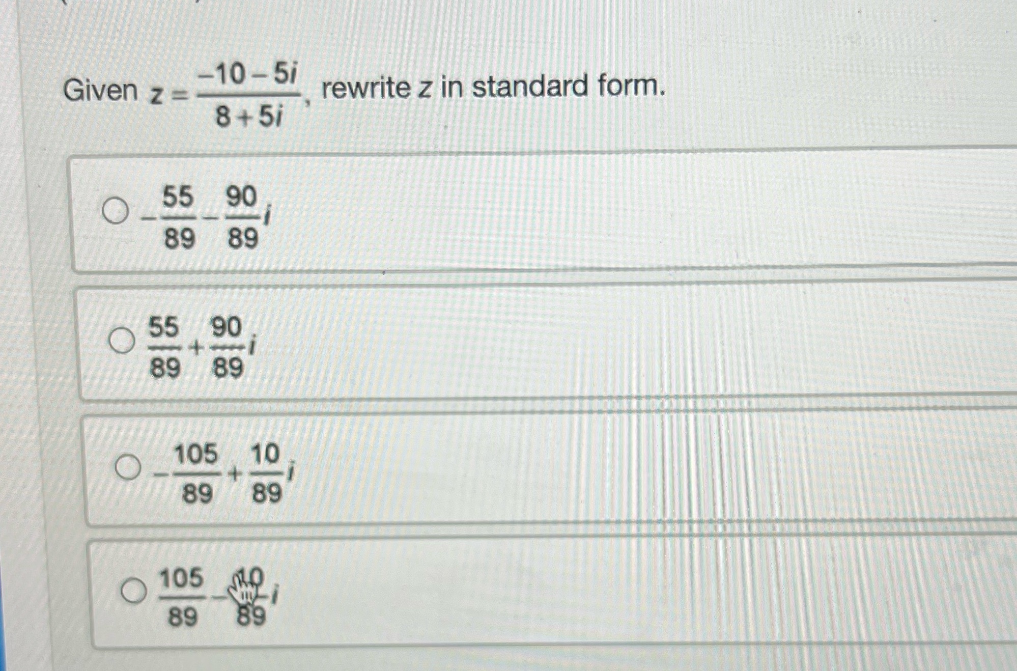 Given z = 55 89 55 90 89 89 105 10 18095