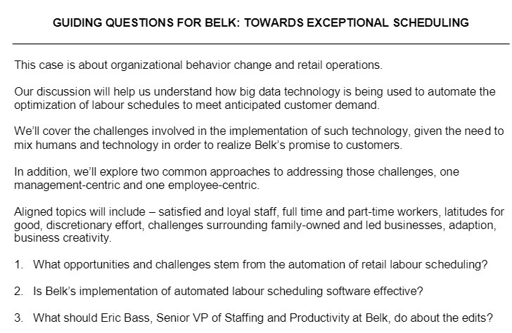 organizational behavior change and retail operations. Our discussion will help us understand