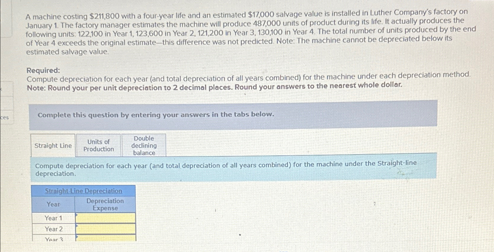 $17,000 salvage value is installed in Luther Company's factory on January 1.