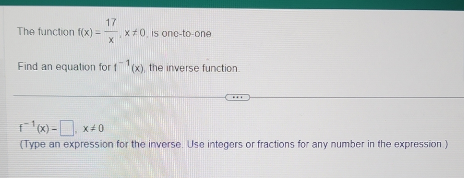 equation for f (x), the inverse function. ( 1 ( x )