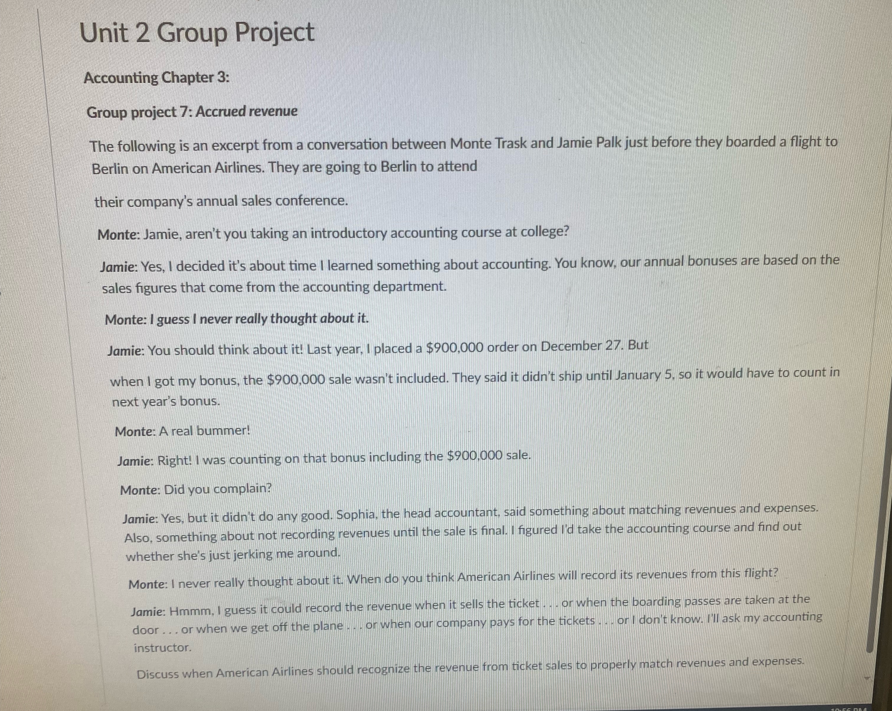  Unit 2 Group Project Accounting Chapter 3: Group project 7: Accrued