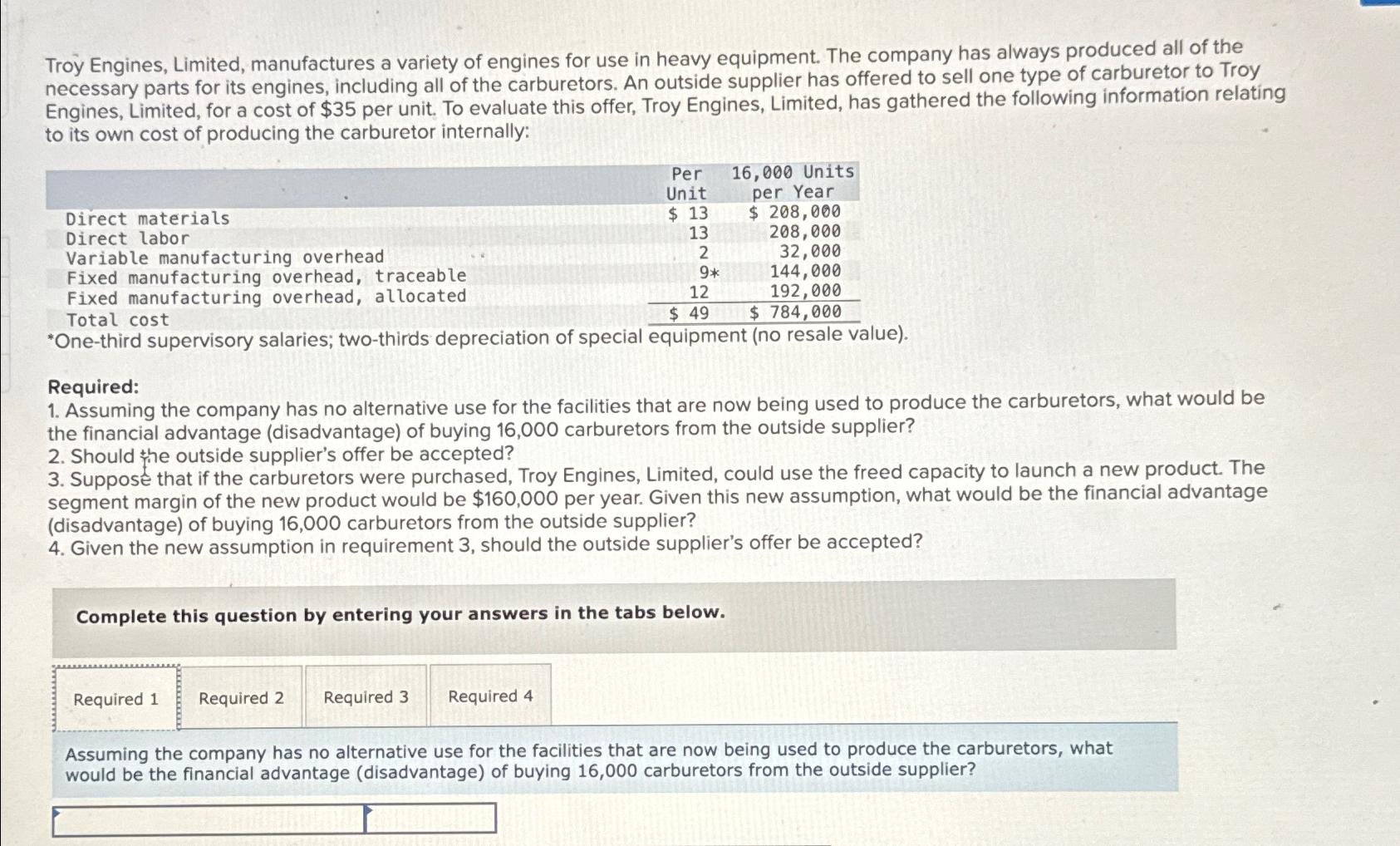 Troy Engines, Limited, manufactures a variety of engines for use in heavy