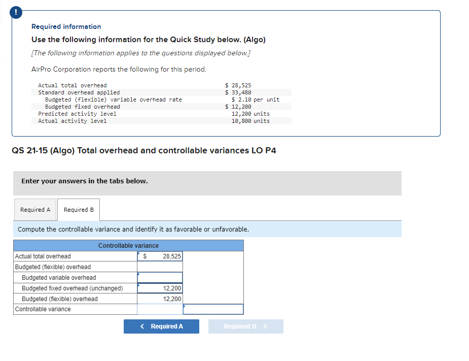 (Algo) [The following information applies to the questions displayed below.] AirPro Corporation