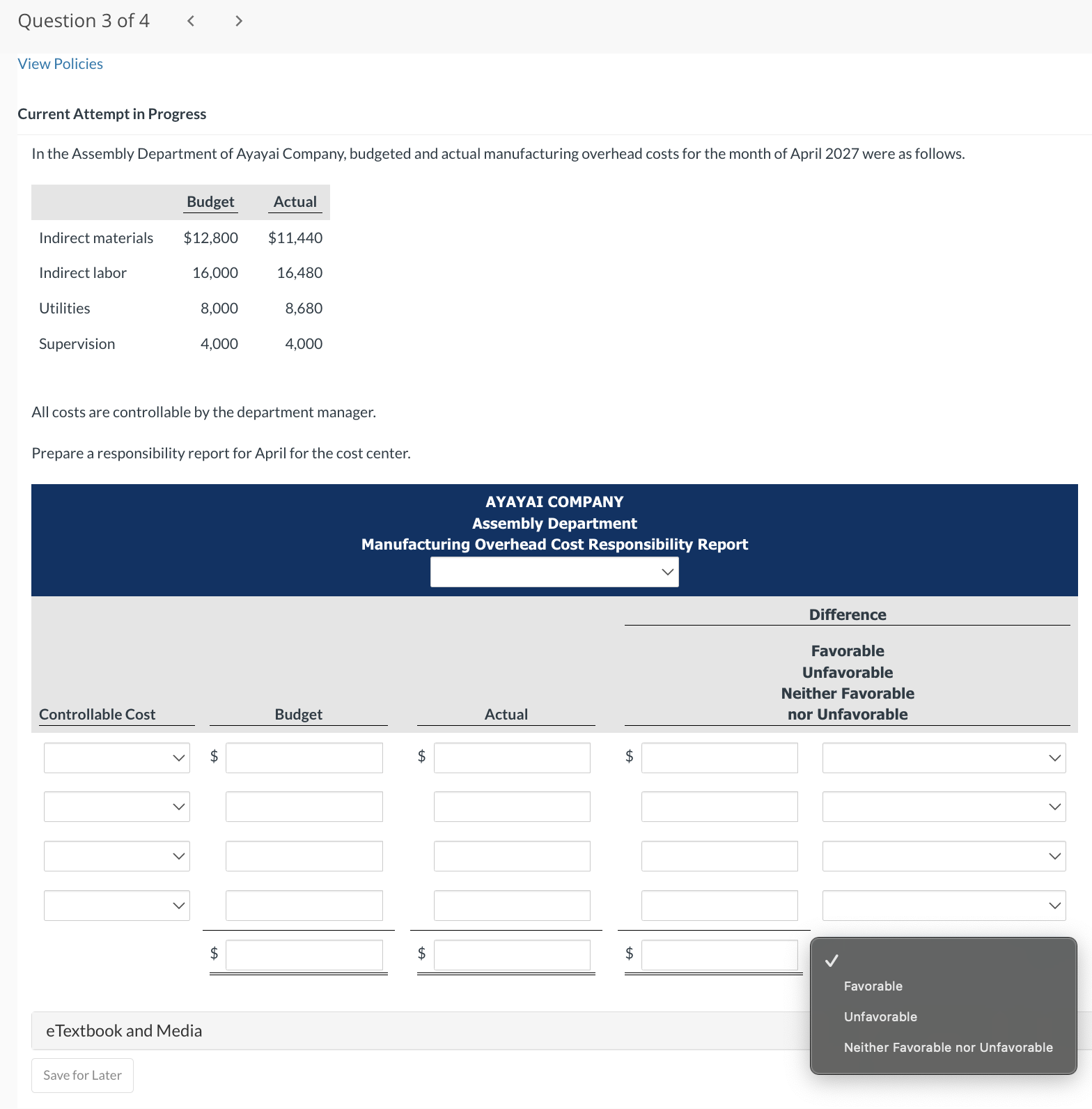  CHAPTER 16 QUESTION #3 View Policies Current Attempt in Progress In