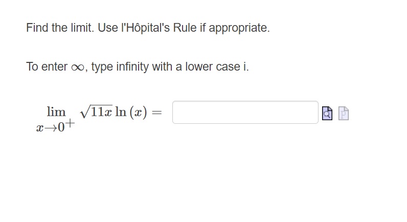 limit. Be sure to address these conditions in your explanation. Enter an
