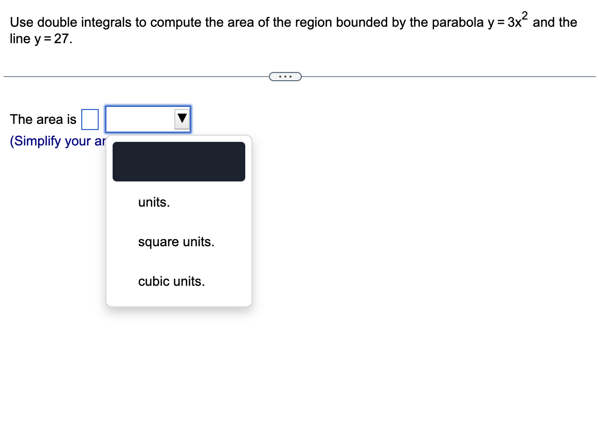 the region bounded by the parabola y = 3x2 and the line