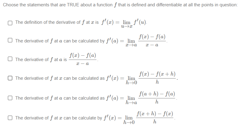 is defined and differentiable at all the points in question: The definition