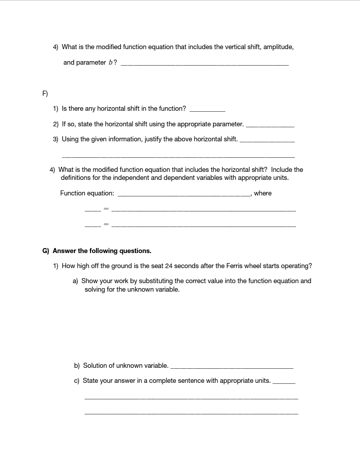the equation represents. Set your calculator to radian mode before starting this