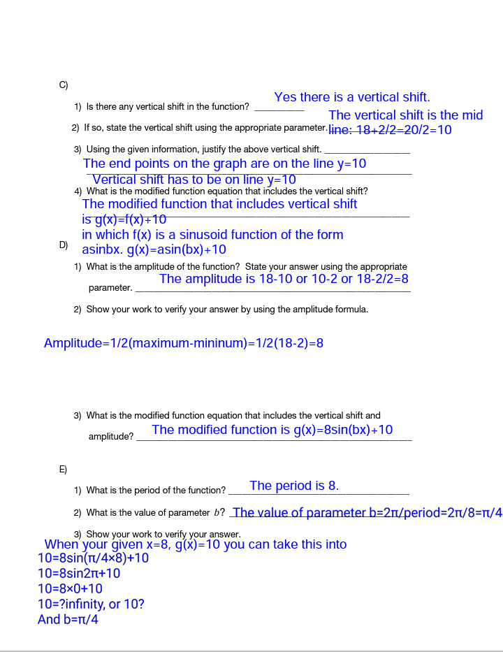 of the function equation for the circular path of the Ferris wheel