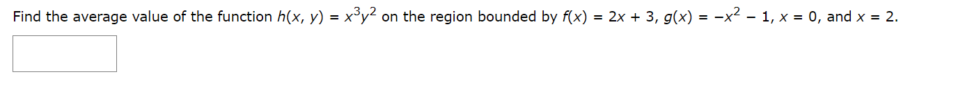 on the region bounded by f(X) = 2x + 3, g(X) =