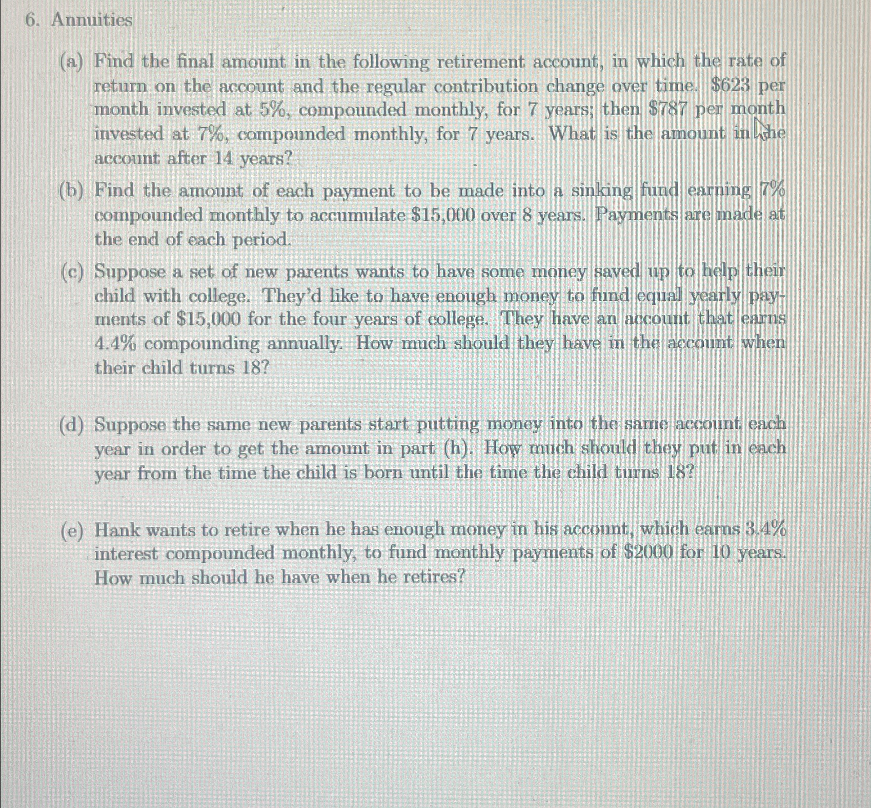 in which the rate of return on the account and the regular