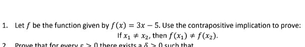 1. Let f be the function given by f(x) = 3x