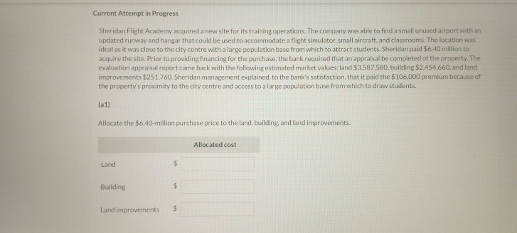  Current Attempt in Progress Sheridan Flight Academy acquired a new site