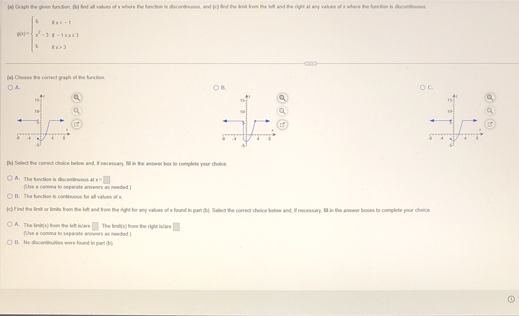  (a) Graph the given function, (b) find all values of x