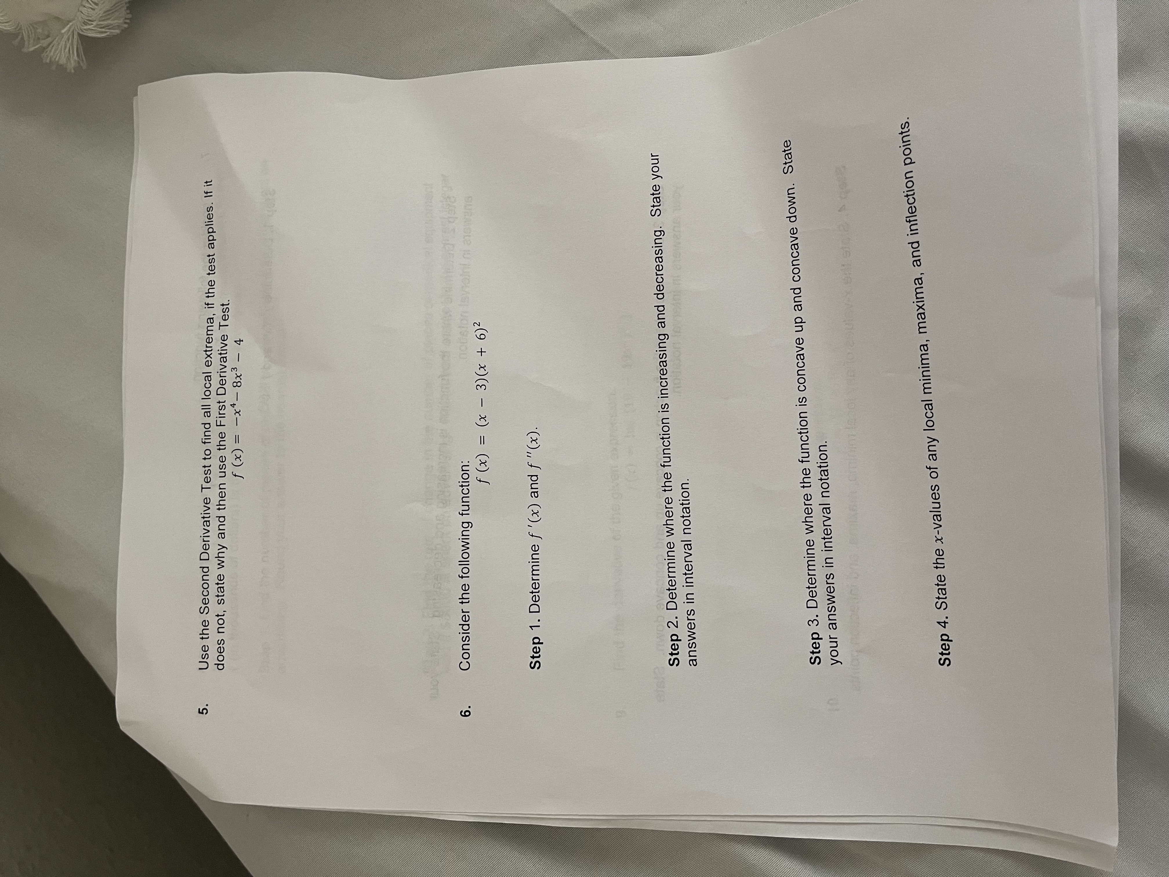 5. Use the Second Derivative Test to find all local extrema,