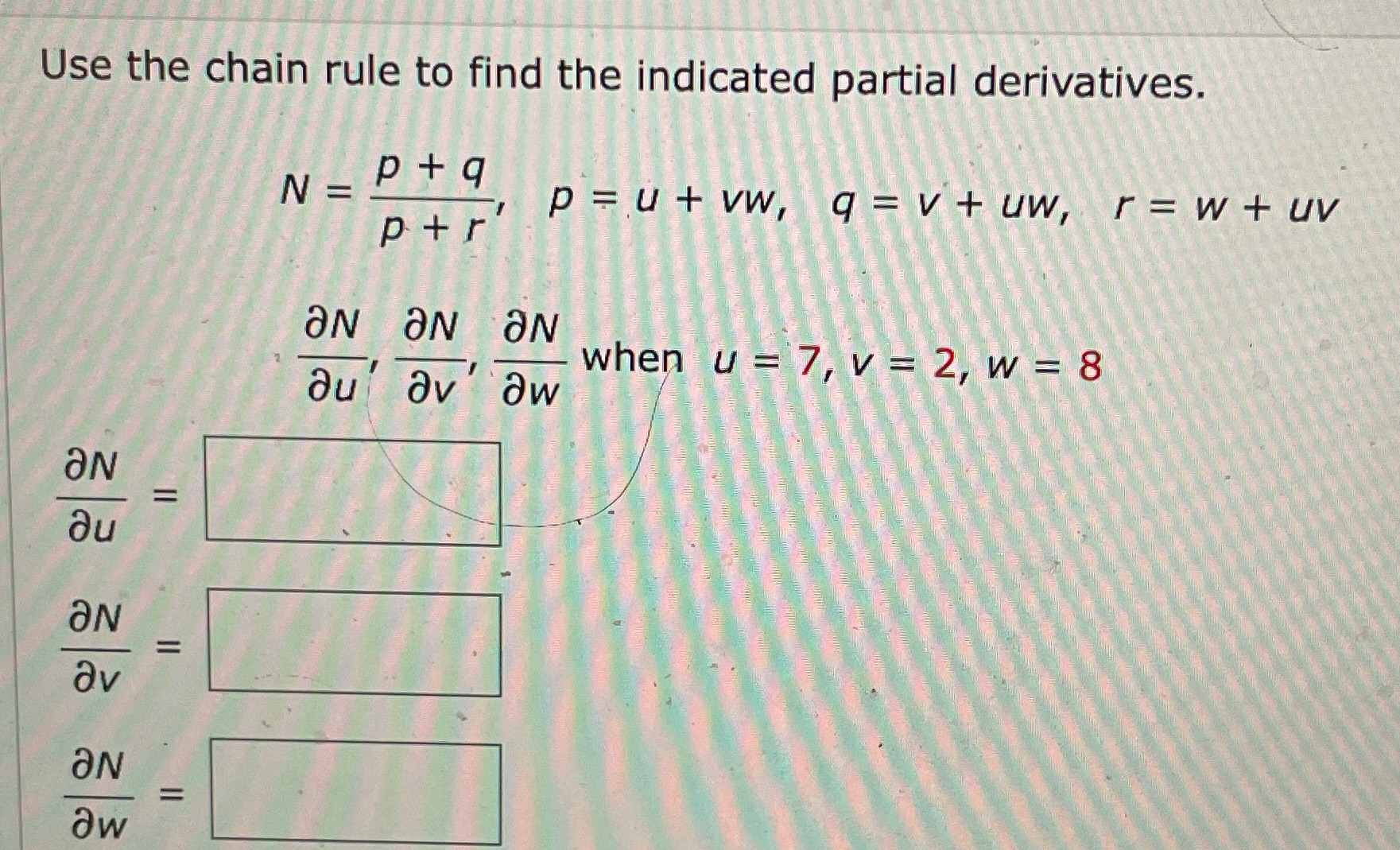 = p+ q p=utvw, q = v + uw, r = w+
