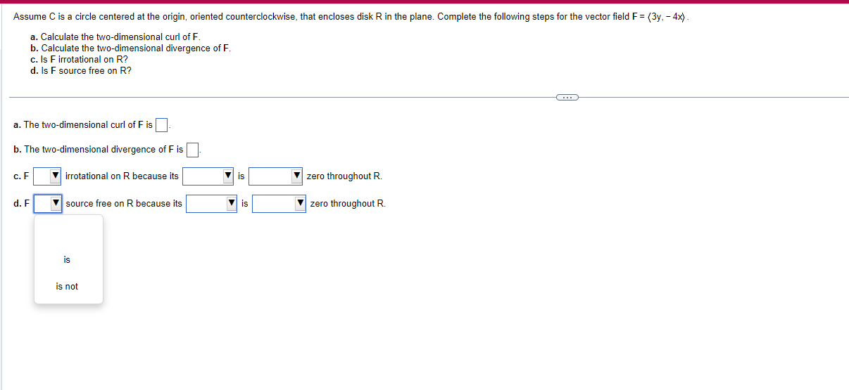 in the plane. Complete the following steps for the vedor eld F