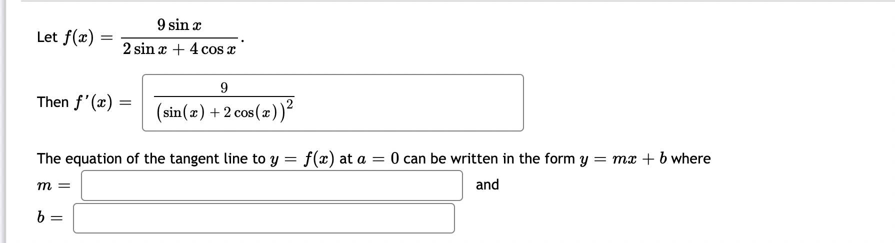 x 9 Then f' (ac) = (sin ( a ) + 2