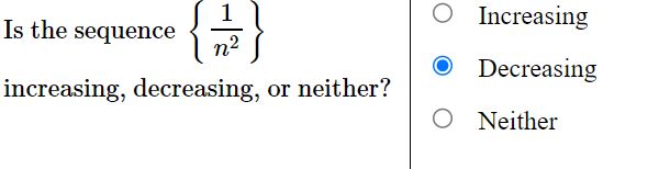 Increasing Decreasing Neither