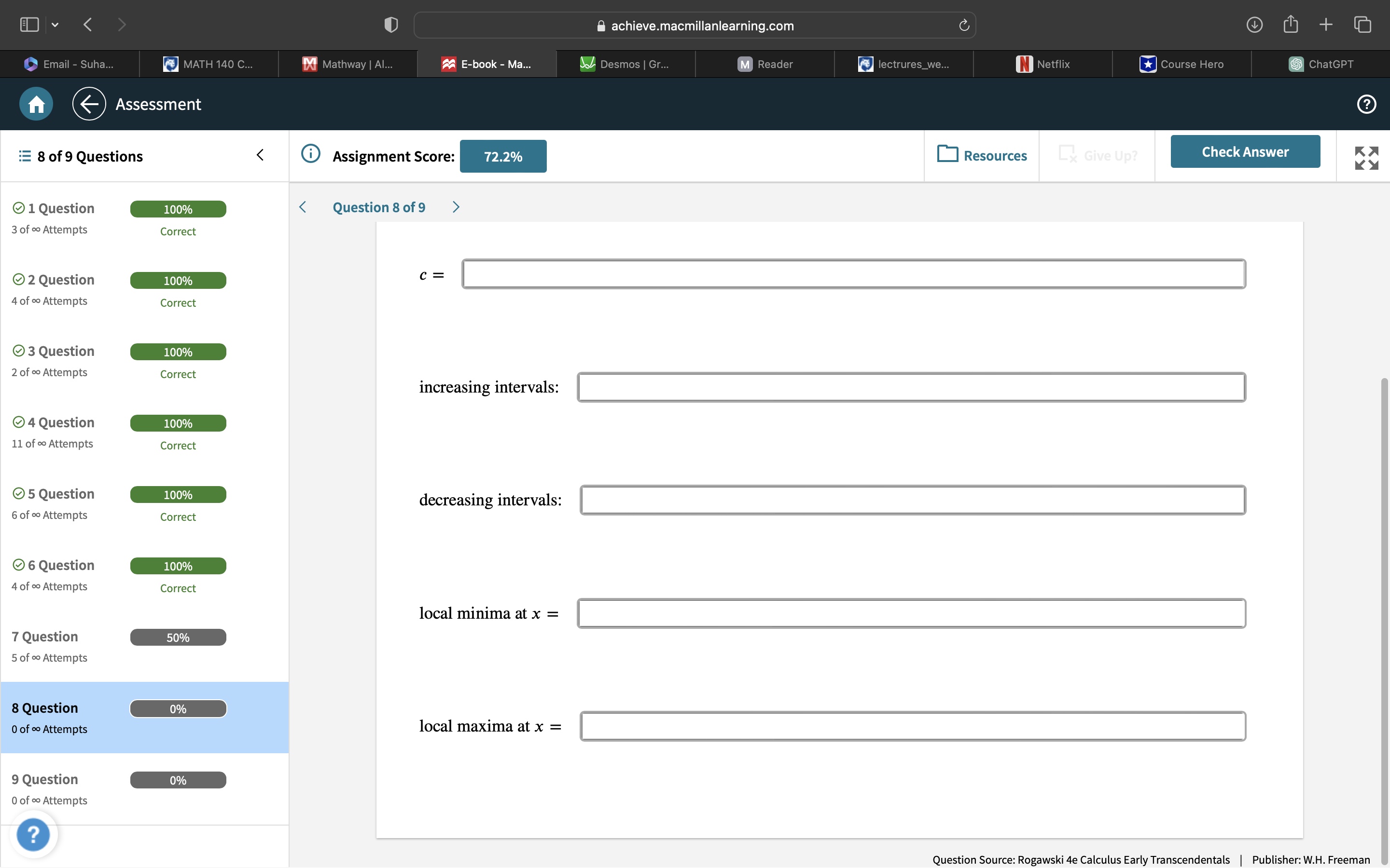 Questions @ Assignment Score: Resources Ly Give Up? 1 Question 100% 3