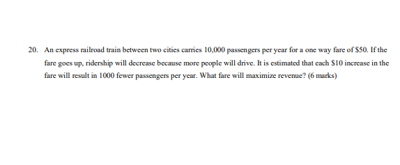 per year for a one way fare of $50. If the fare
