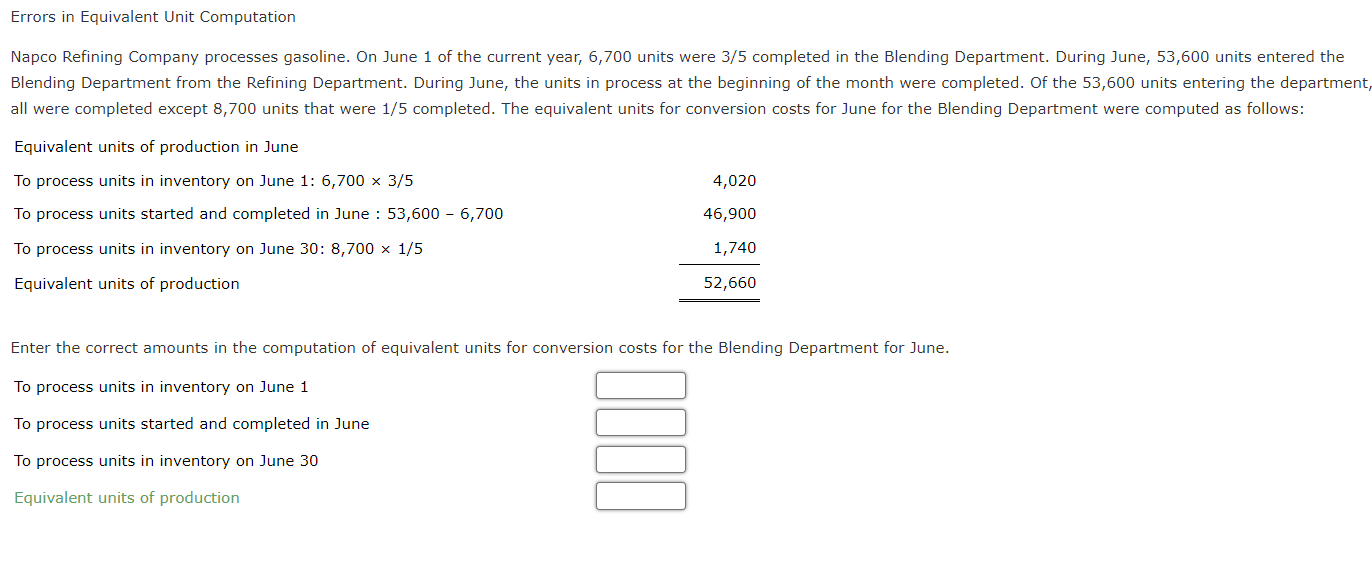 June 1 of the current year, 6,700 units were 3/5 completed in