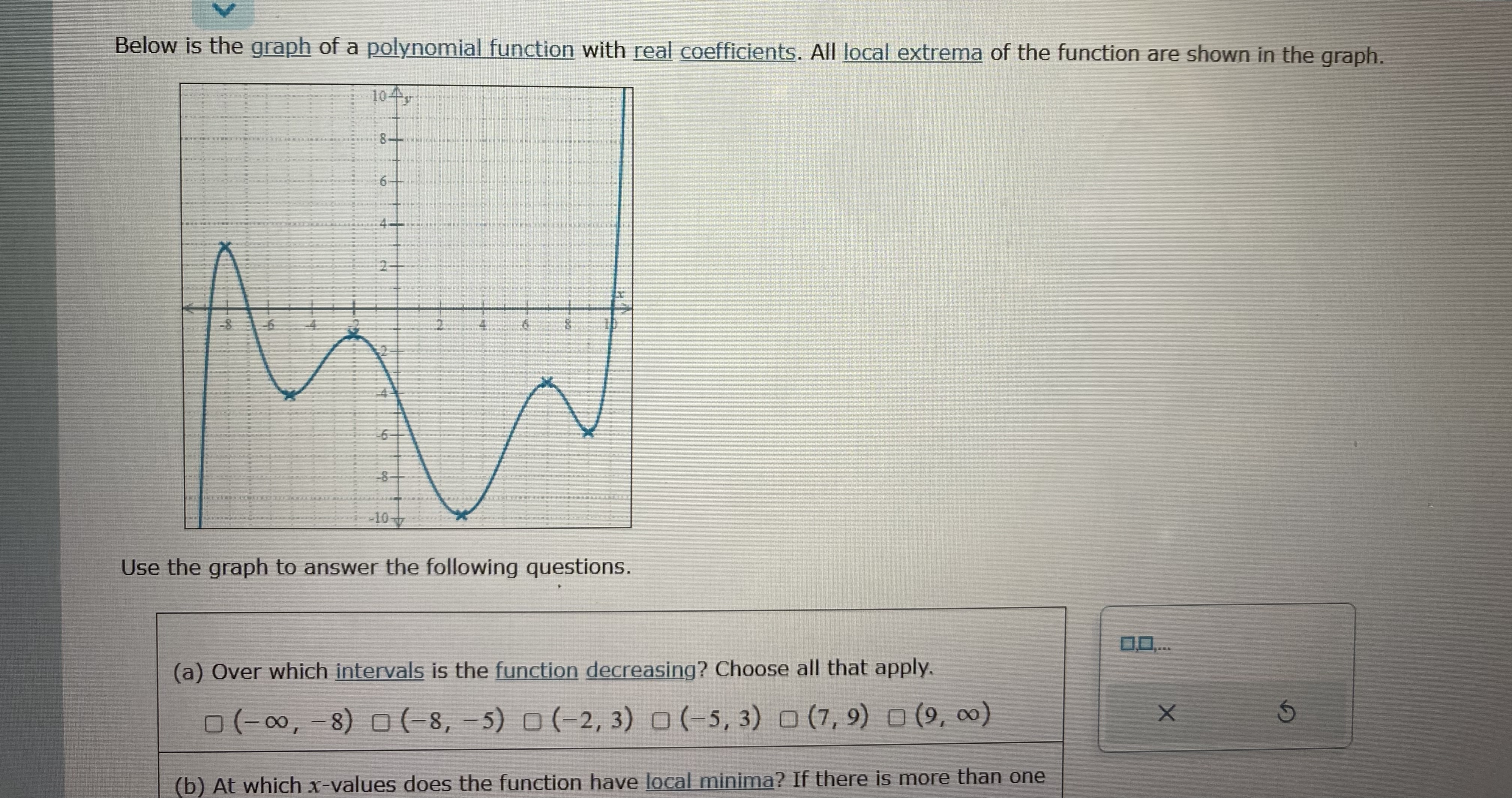the graph to answer the following questions. Below is the graph of