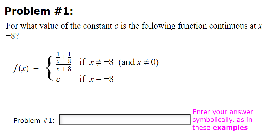 . a symbolic function of Problem #2. |:|x, as m these examples