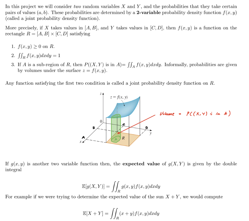Y, and the probabilities that the},r take certain pairs of values ((1,3)).