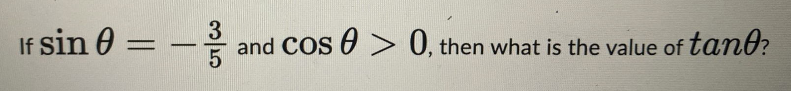 the value of tan0? 5