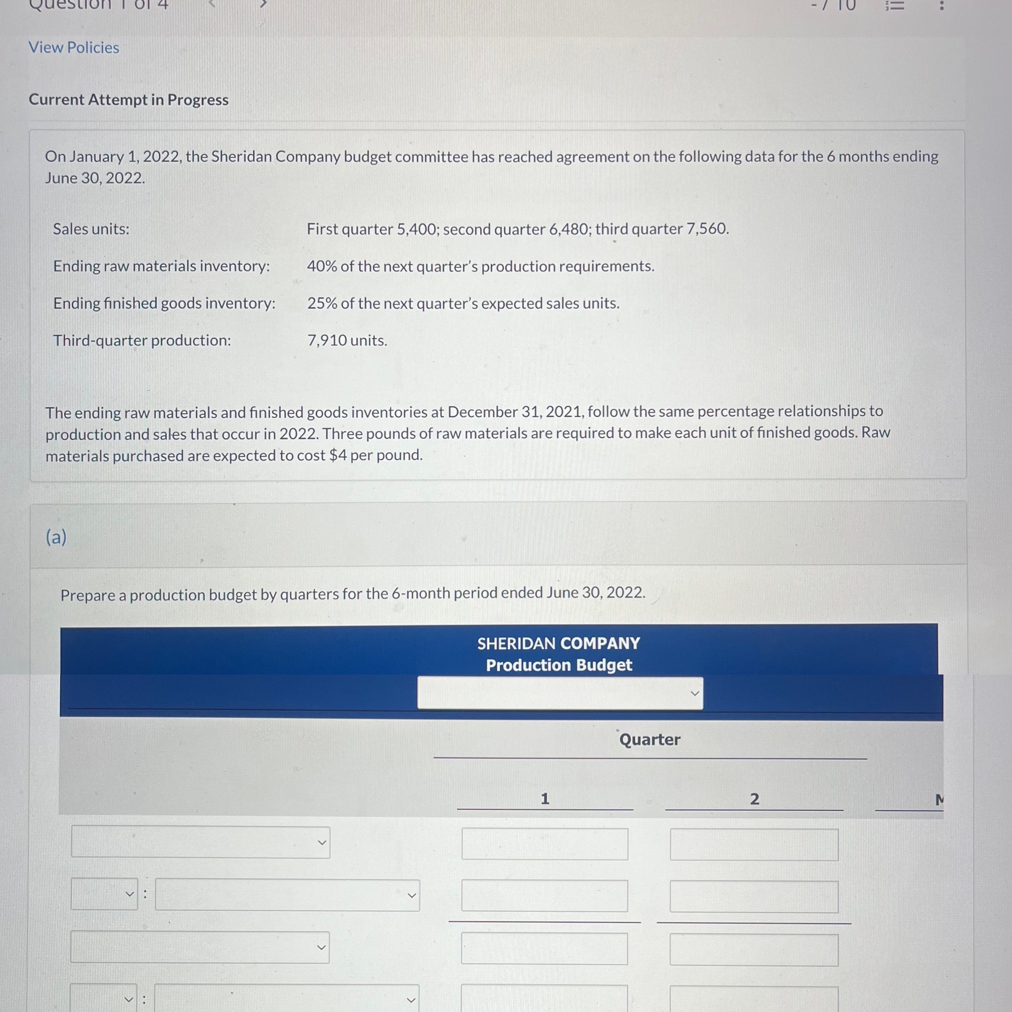 on the following data for the 6 months ending June 30,2022. Sales