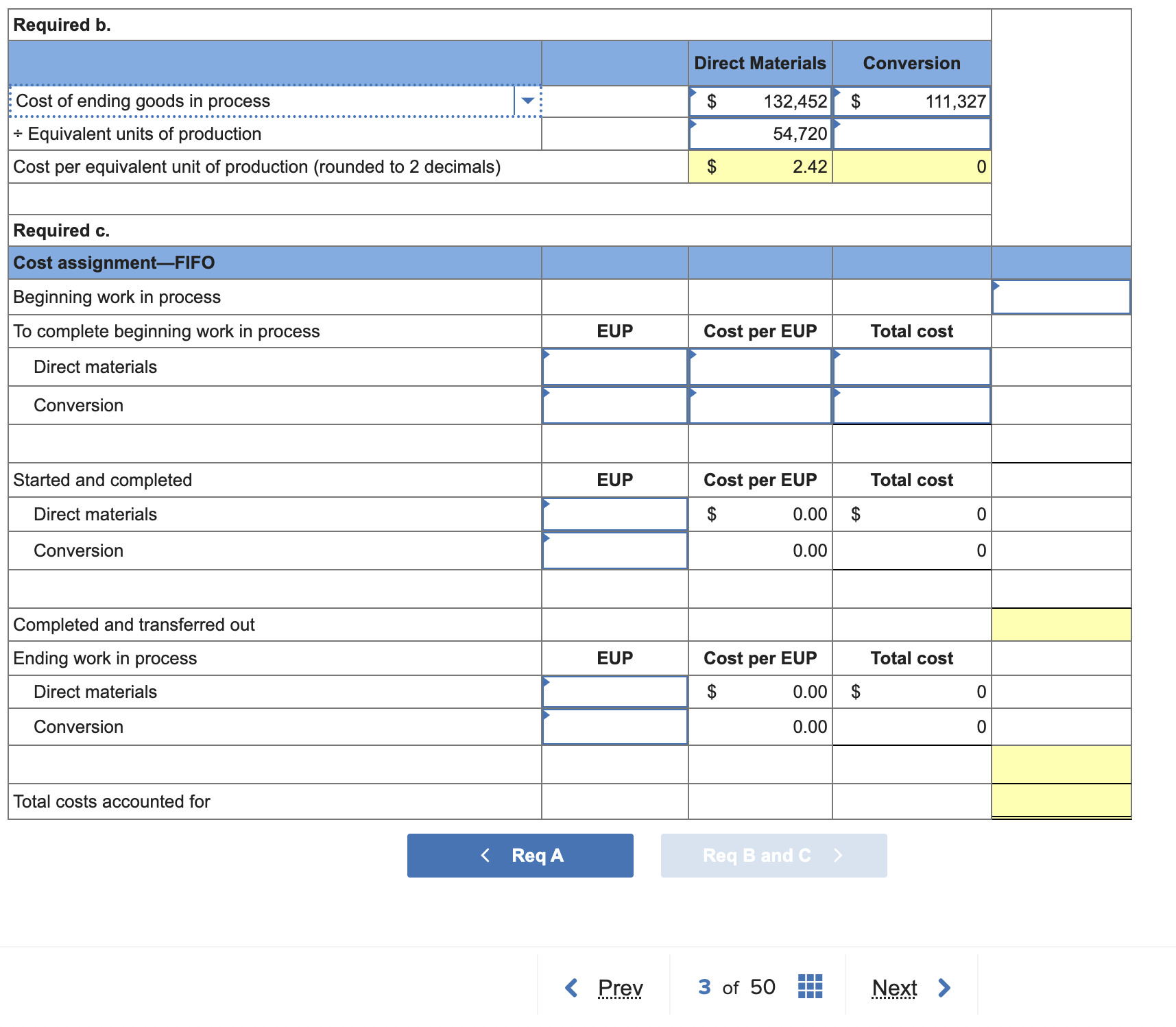 Units completed in the Assembly department are transferred to the Painting department.