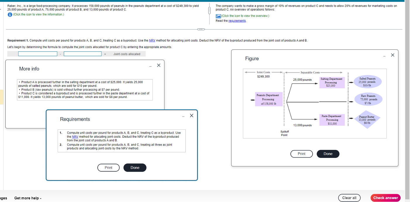 of peanuts in the peanuts department at a cost of $249,300 to