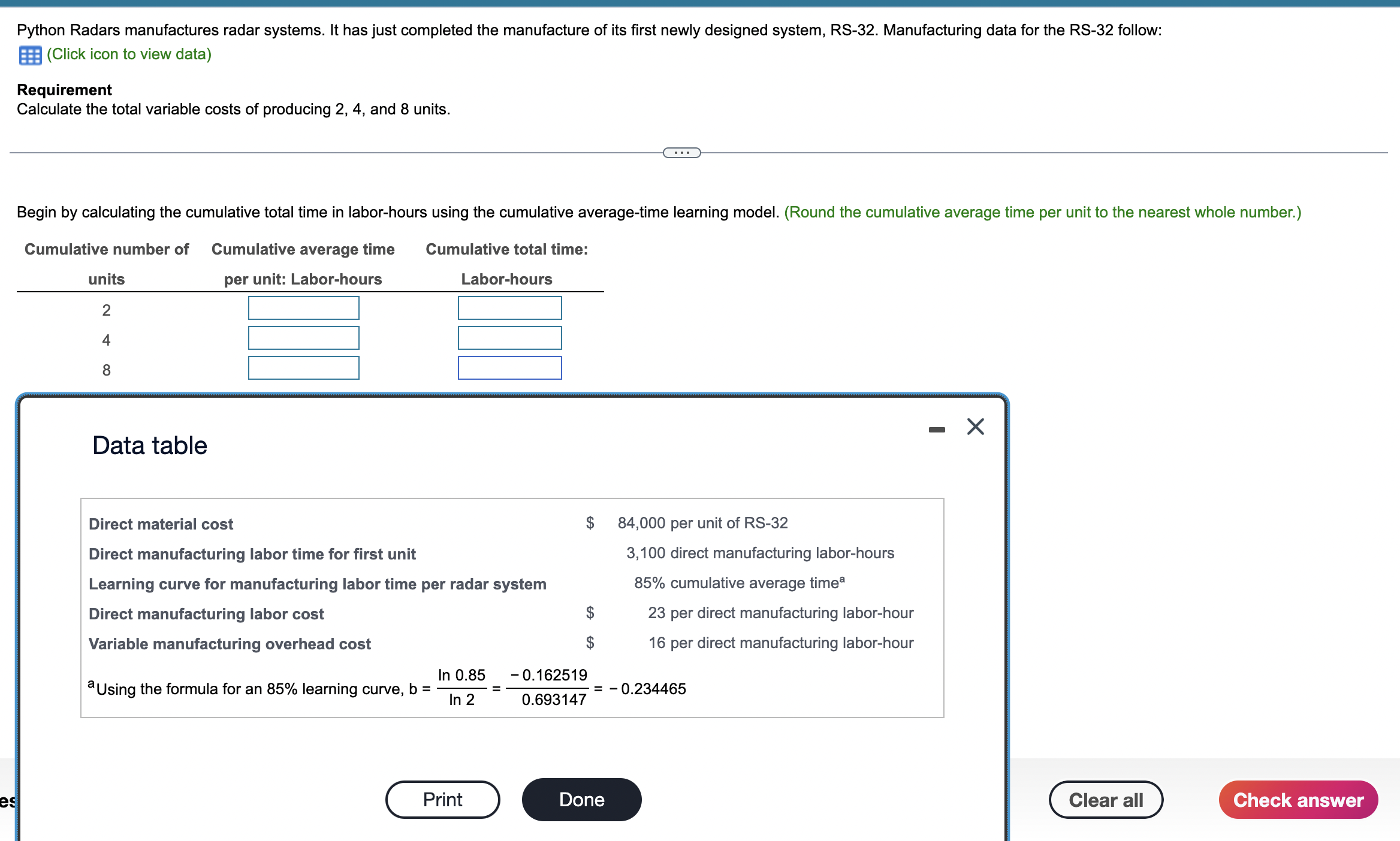 of its first newly designed system, RS-32. Manufacturing data for the RS-32
