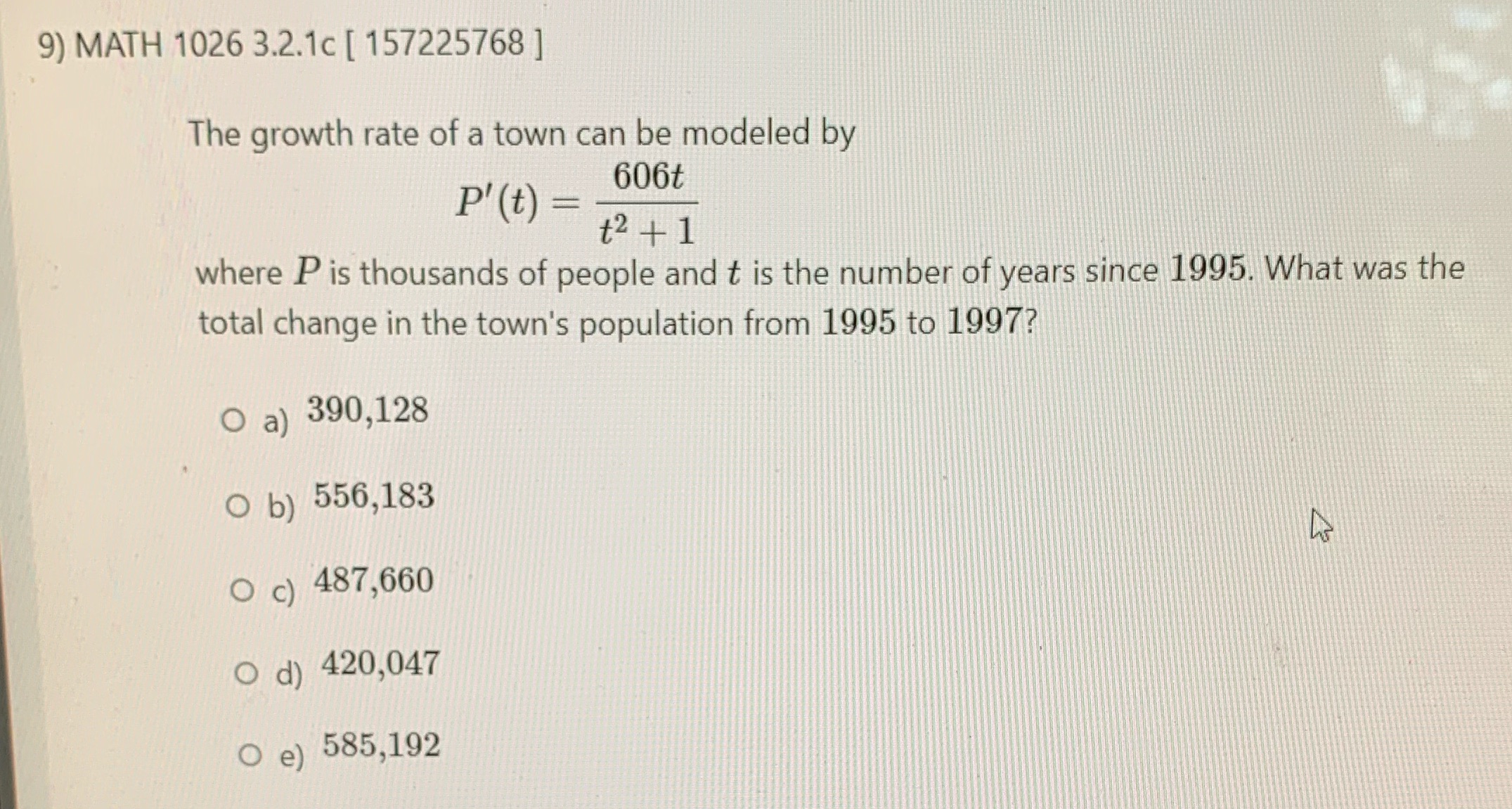 9) How do I solve this? 9) MATH 1026 3.2.1c [
