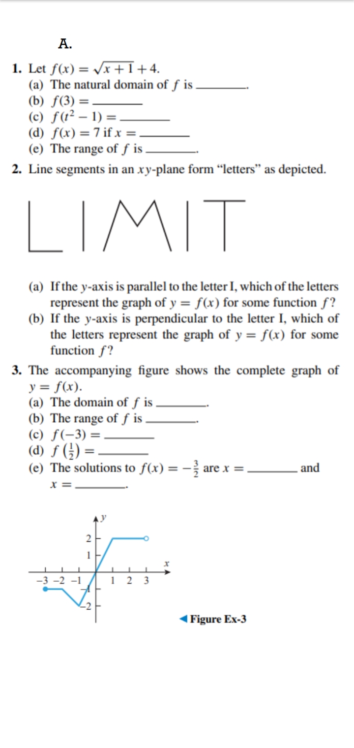 Please show the complete solution clearly. Thank you A. 1. Let