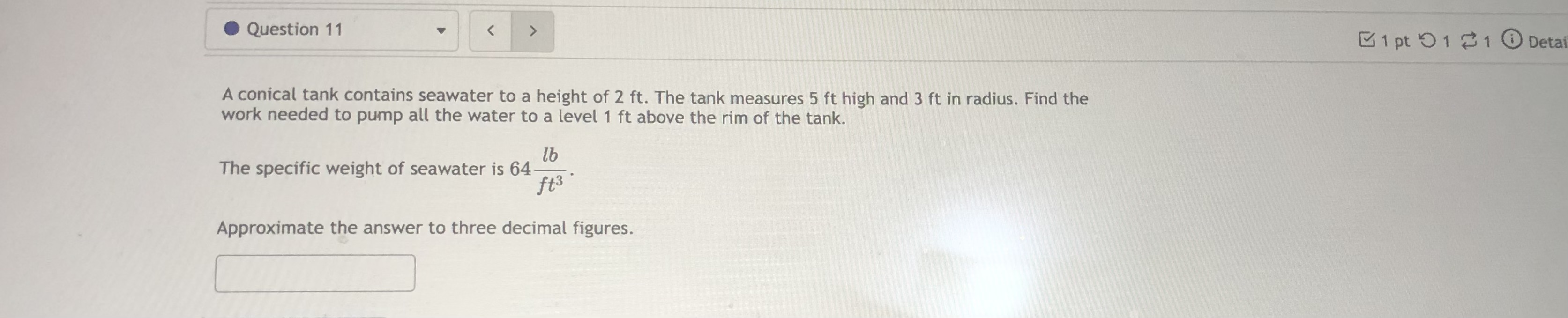 Question 11 [ 1 pt 9 1 2 1 0 Deta