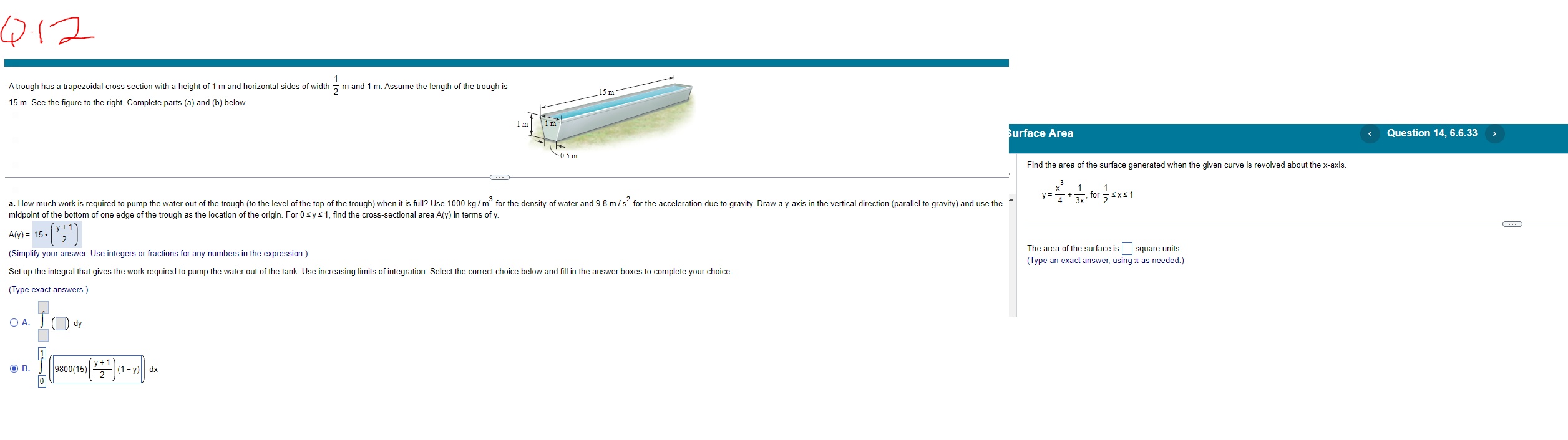  2 12 A trough has a trapezoidal cross section with a