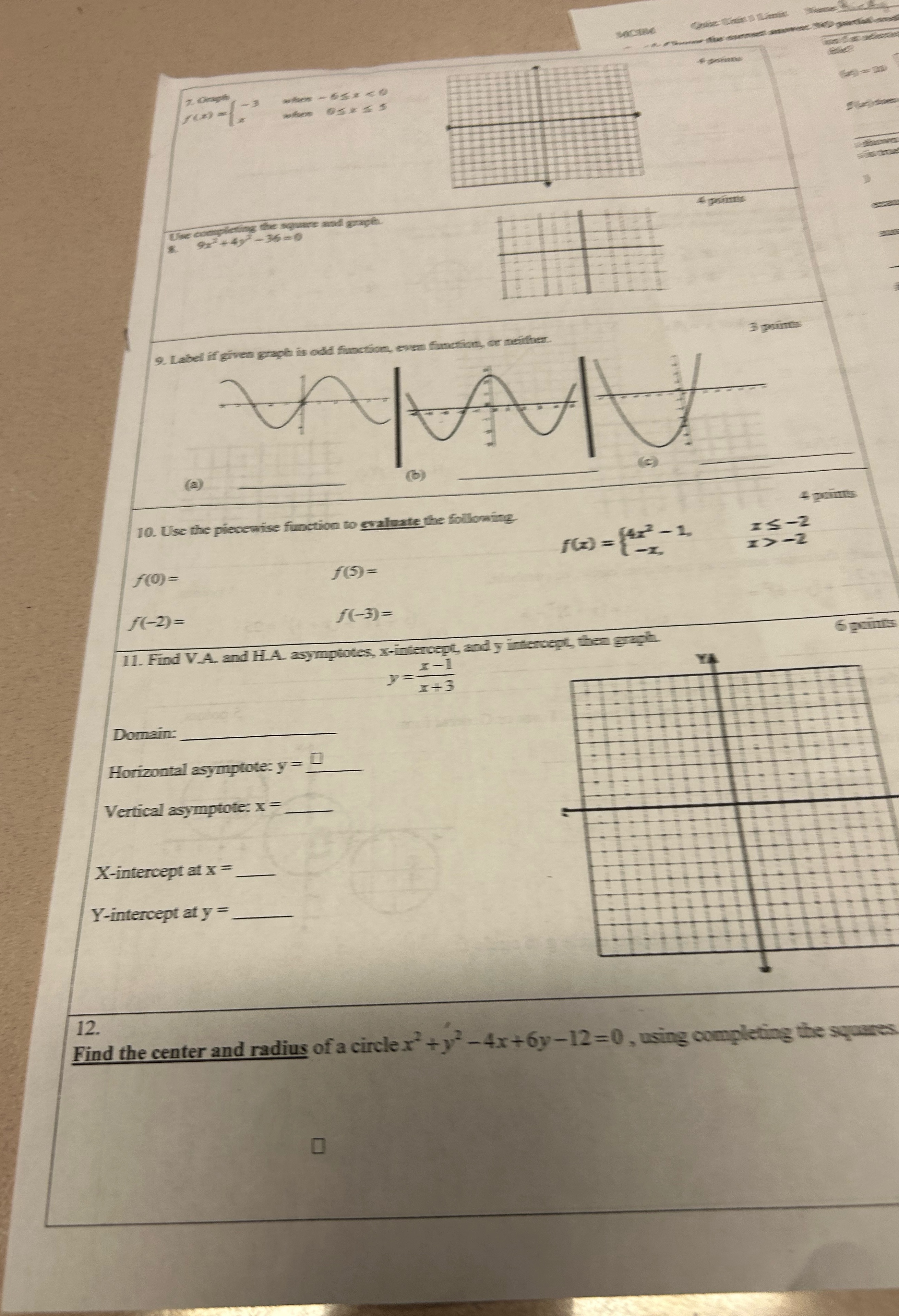  Answer the questions Use Come 3+437-36=0 9. Label if given graph