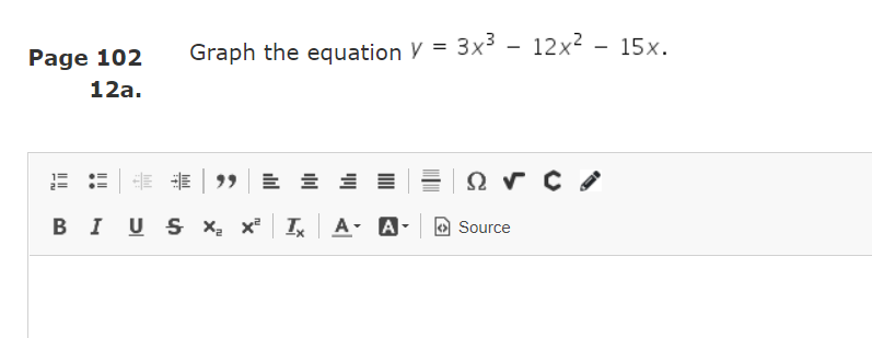  9. Page 102 Graph the equation V = 3x5 - 12x2