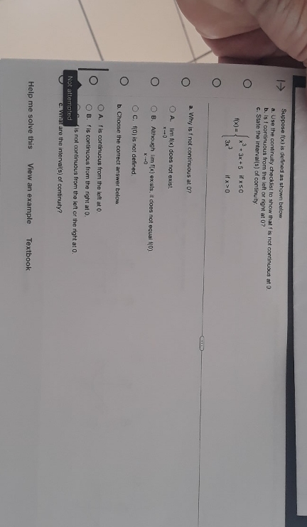 calculus 1 course help Suppose fix) is defined as shown below.