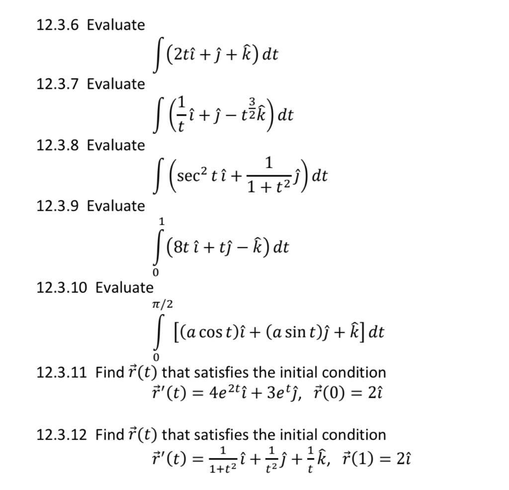 12.3.7 Evaluate 12.3.8 Evaluate ( sec ? ti + 1 + 12