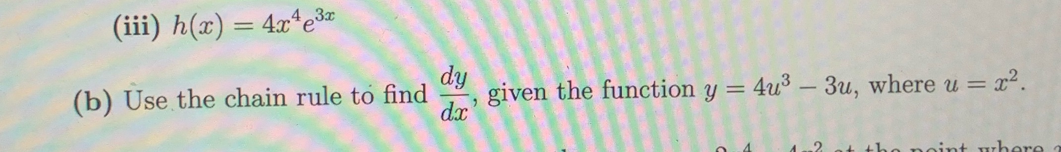 rule to find dy given the function y = 4u3 - 3u,